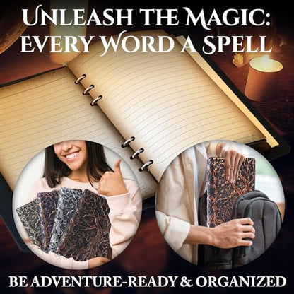 Notebook Journal, Refillable Binder for DND - 3D Tree of Life Design (A5) | A5 400 Pages (200 Sheets), Perfect for Dungeons and Dragons (D&D), Bonus Tabs and Ruler, for Players and DM's - color: Copper