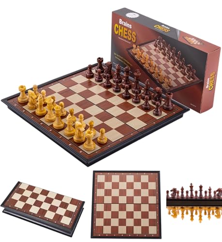 Magnetic Chess Set, Board Games, Portable Travel Chess, 11.8 Inch | Wooden-Style, Classic 2-Player Strategy, Foldable Board Game for Teens and Adult, Family Educational Gifts Toys - color: Wooden-style, style: Large / 11.8Inch