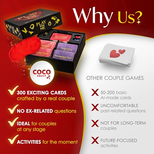 Romantic Couples Board Game – 300 Date Night Dares & Conversation Cards | Fun 2 Player Game for Couples & Gaming Cards for Married Couples