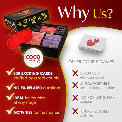 Romantic Couples Board Game – 300 Date Night Dares & Conversation Cards | Fun 2 Player Game for Couples & Gaming Cards for Married Couples