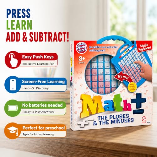 Small World Toys Addition & Subtraction Math Game for Kids Ages 3+ | Montessori counting toy for preschool, kindergarten, homeschool and classroom. Builds early math and number skills. - style: Plus & Minus