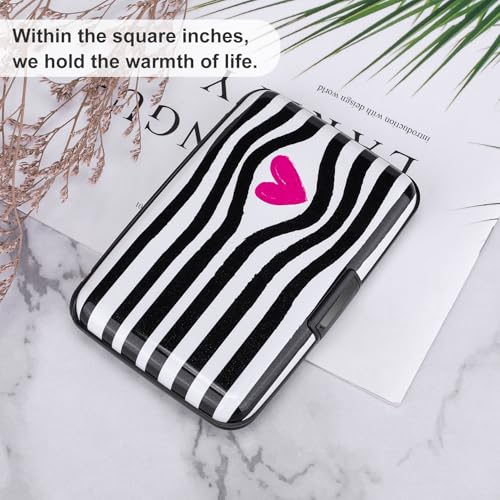 ELFISH Mini RFID Aluminum Wallet Credit Cards Holder Business Card Case Metal ID Case for Men Women (Eye heart) - color: Eye heart