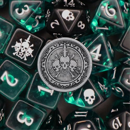 Polyhedral Dice Set - Dice Set for DND, Pathfinder & Tabletop RPGs (Necromancer)