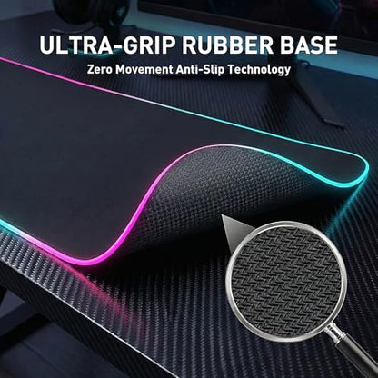 Small RGB Gaming Mouse pad, Lighting Gaming Pad | Small LED Pad with 13 Cool Lighting Modes, Waterproof Small Mouse Pads 11.8'*9.8' - size: 11.8L x 9.8W inches