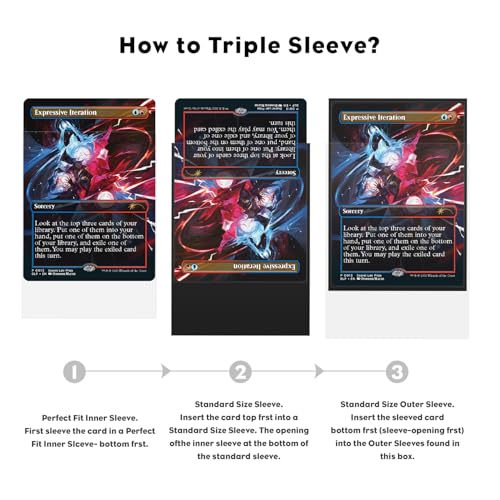 Katomula 100CT Outer Sleeves, Oversize MTG Card Sleeves for Double Sleeving & Triple Sleeving, Clear Matte Card Sleeves for Magic The Gathering & PKM, 69 * 94mm