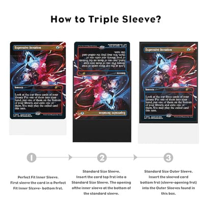 Katomula 100CT Outer Sleeves, Oversize MTG Card Sleeves for Double Sleeving & Triple Sleeving, Clear Matte Card Sleeves for Magic The Gathering & PKM, 69 * 94mm