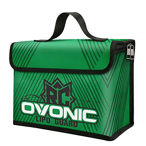OVONIC Lipo Safe Bag Fireproof Explosionproof Bag Large Capacity Lipo Battery Storage Guard Safe Pouch for Charge & Storage(260X130X180mm 251g)