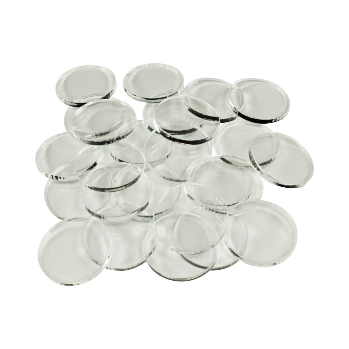 LITKO 28mm Round Bases | Compatible with D&D & Pathfinder | 3mm Clear | Set of 25 | Sturdy, see-through — terrain shows | For 28mm heroic-scale minis | Fits most tabletop wargames | Laser-cut