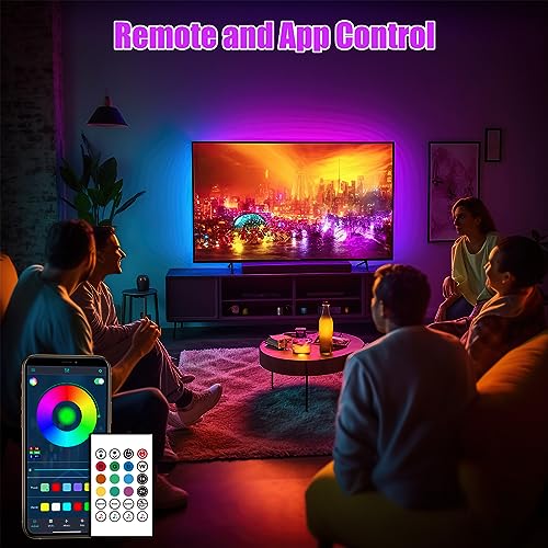 maylit 16.4 Ft ICRGB TV LED Backlight for 65-75 Inch Tvs | APP Control, Remote Control, Music Sync, USB Powered Bias Lighting for Gaming, Bedrooms and Home Theaters - size: 16.4FT for 65''-75'' TV