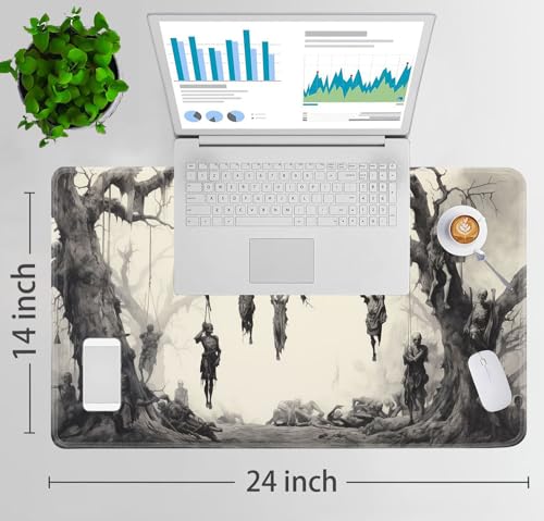 JVGFYNKL MTG Playmat + Drawstring Travel Pouch + 6 Dice Counter, for Tabletop Trading Card Game Playmats or Large Mouse Pad, Anti-Slip Rubber 24 x 14 in, Tree of Death, Skeleton TCG Playmat - color: JV-Playmat-1-F-172