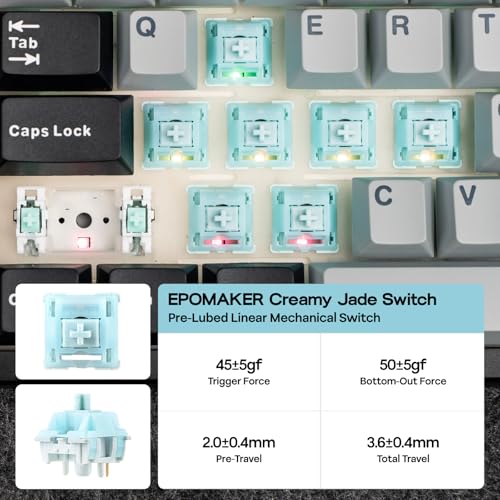 EPOMAKER TH108 PRO Full Size Mechanical Keyboard with Screen & Knob, Wireless Gaming Keyboard with 10000mAh, Creamy Gasket, Hot Swap, Custom Driver, RGB Backlight (Black, Creamy Jade) - color: Black, size: Creamy Jade