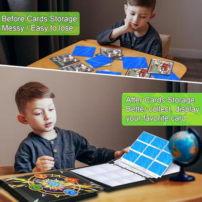 Card Binder for Cards, 9-Pocket Trading Card Binder with 50 Removable Sleeves Fits 900 Cards, Great Creative Design Card Collection Binder Album Gift for Boys Girls Aged 4 to 16 (900 Pockets) - color: 900 Pockets