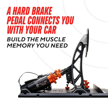 ASETEK SimSports Forte Load Cell Sim Racing Pedals | Adjustable and Customizable Sim Pedals Arms | Built to Replicate Real-Life Racing | PC Compatible - size: Forte