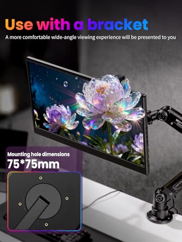 15.6 Inch Portable Monitor, 1080P FHD IPS Ultra-Slim Travel Monitor with Kickstand & Speakers, USB-C HDMI Plug & Play HDR External Monitor for Laptop PC Phone PS5 Xbox Switch - style: Monitor with kickstand