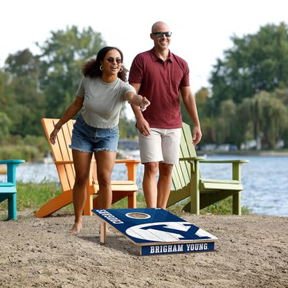 YouTheFan NCAA 2’ x 3’ Wood Cornhole Game with Logo Bags - color: BYU Cougars