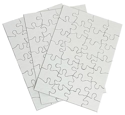 INOVART Puzzle-It 28-Piece Blank Puzzle, 24 Puzzles Per Package, 5-1/2" x 8", White - size: 28 Pieces (5.5 x 8 in), style: 24 Puzzles Per Package