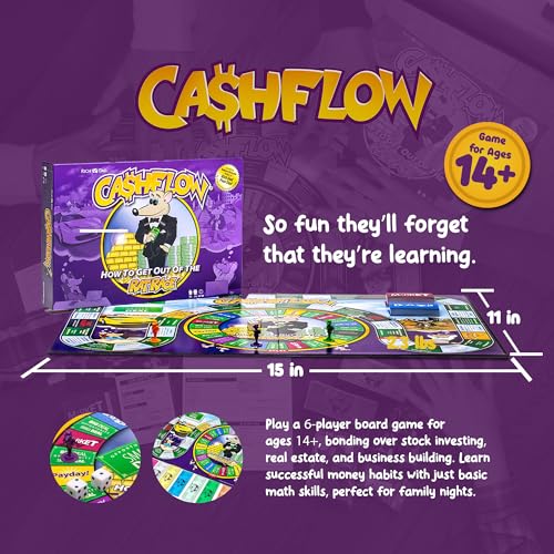 Rich Dad CASHFLOW Board Game, Educational Business & Finance Literacy Game, Ages 14 & Up - Financial Learning Games for Kids, Teens, Adults and Family - style: Adult Version