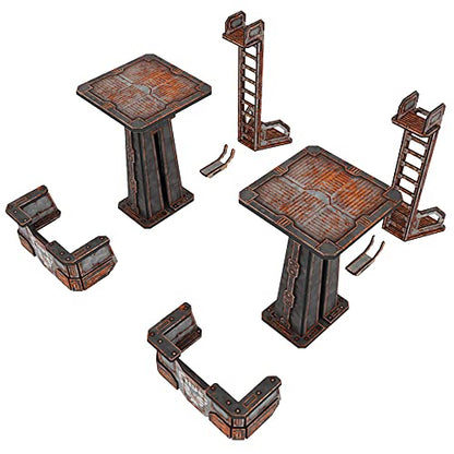 TinkerTurf Sci-Fi Terrain: Guard Tower Add-On, Abandoned Theme, Sturdy, Affordable, Great-Looking Full-Color Terrain, Quick and Easy to Assemble, Virtually Limitless Setups - style: Abandoned