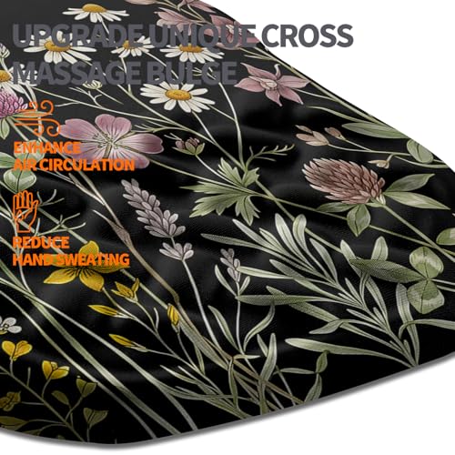 Ergonomic Slope Mouse Pad Wrist Support, Wrist Rest Mousepad for Carpal Tunnel Pain Relief with Massage Bulge and Slow Rebound Memory Foam (12x8 inch, Butterfly and Flower) - color: AM041-Butterfly and Flower