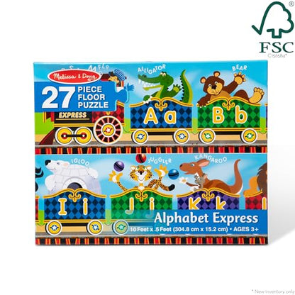 Melissa & Doug Alphabet Express Jumbo Jigsaw Floor Puzzle (27 pcs, 10 feet Long) - FSC Certified