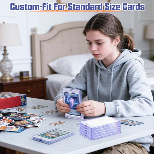 Kitoyz 24 ct Magnetic Card Holder for Trading Cards, 35PT Baseball Card Case Magnet Toploaders Sports Card Protectors with UV Protection Fit for TCG, Game Cards, Football Cards - size: 24P