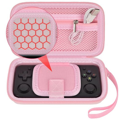 GWCASE Case for Anbernic RG35XX H RG28XX Retroid Game Console, Pink | 벨크로 스트랩 잠금 장치가 있는 맞춤형 핏 내부 트레이, 일상적인 휴대 및 여행, 캠프 또는 출퇴근을 위한 압력 방지 보호, 박스만 포함 - color: 핑크