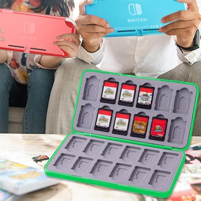 Game Card Case for Nintendo Switch/Switch 2/OLED/Lite, Portable Switch Game Case Magnetic Closure Switch Game Holder with 24 Slots for Games Cards & SD Cards Durable Cartridge Cases Hard Shell, Green - color: Green