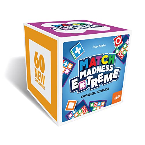 FoxMind Games: Expansion Pack -Match Madness Extreme Used with Original Match Madness Pattern Matching Puzzle Game, 60 New Challenge Cards, Fast-Paced up to 4 Players, Ages 7 and up - style: Expansion - Extreme
