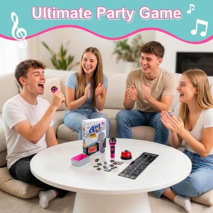 Party Game-Ultimate Music Trivia Challenge for 4-12 Players,New Music Version of Family Card Game,125 Lyric Cards,Microphone & Games Board,Perfect for Adults & Music Lovers Games Night