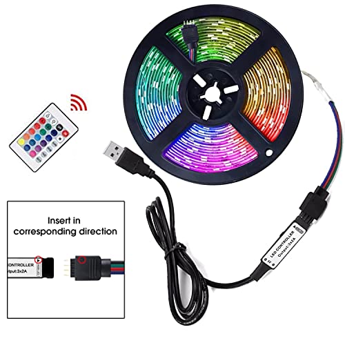 DC 5V 24 Key IR Remote Controller with 1m USB Inline IR Controller for 5050 2835 RGB LED Light Strip