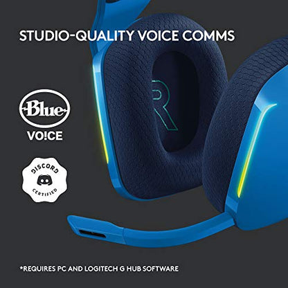 Logitech G733 Lightspeed Wireless Gaming Headset - Blue | Suspension Headband, LIGHTSYNC RGB, Blue VO!CE mic Technology, PRO-G Audio Drivers - color: Blue
