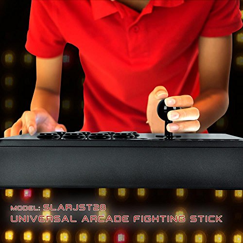 SereneLife Universal Video Game Fight Stick - Classic Plug n Play Arcade Fighting Pad Joystick Console Controller w/ USB Wired Connection, Rubber Grips, For PC PS3 Xbox 360 - SereneLife SLARJST28