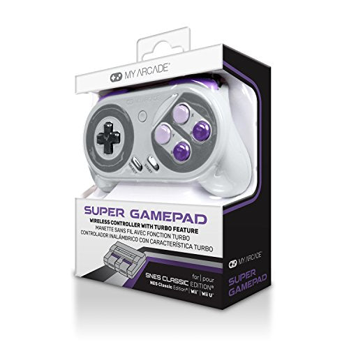 My Arcade Super Gamepad - Wireless Gaming Controller for Nintendo SNES Classic, NES Classic, Super Famicom, Wii, Wii U (Super NES Colors) - style: Super Gamepad