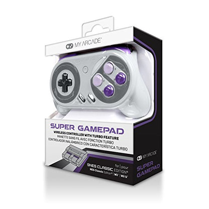My Arcade Super Gamepad - Wireless Gaming Controller for Nintendo SNES Classic, NES Classic, Super Famicom, Wii, Wii U (Super NES Colors) - style: Super Gamepad