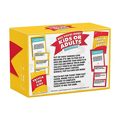 Who Knows More? Kids or Adults, The Ultimate Trivia Game for Families | Fun Family Game for All Ages Including Kids, Teens and Adults, See Who is Smarter in the Best Card Game for Family Game Night
