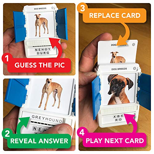 100 PICS Dogs Travel Game | Learn 100 Dog Breeds Flash Cards with Slide Reveal Case | Card Game, Gift, Stocking Stuffer | for Kids and Adults | Ages 6+ - style: Dogs