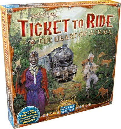 Asmodee Ticket to Ride The Heart of Africa Board Game Expansion - Train Route Strategy Game, Fun Family Game for Kids & Adults, Ages 8+, 2-5 Players, 30-60 Minute Playtime