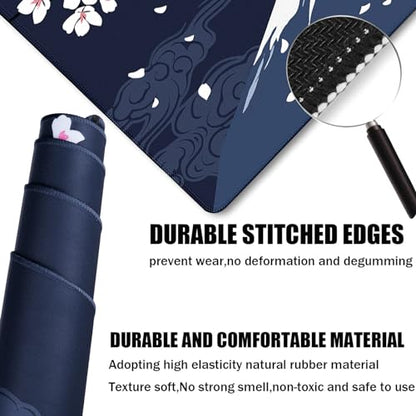 Japanese Mt Fuji Gaming Pad, Large Mouse Pad for Gamer, Durable 31.5"x15.7" Extended Mousepad with Stitched Edges, Waterproof Non-Slip Base Long XXL Large Mouse Pad for Home Office Work - color: Mt Fuji