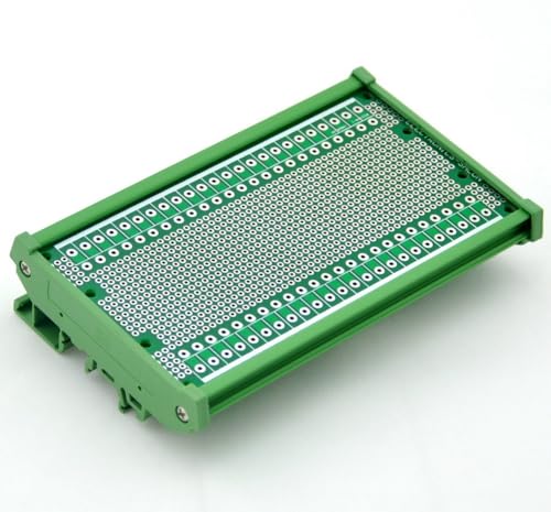 Electronics-Salon DIN Rail Mounting Carrier Housing with Prototype Board. PCB Size 137.4 x 72mm - size: PCB 137.4x72mm