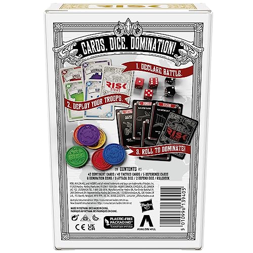 Hasbro Gaming Risk Strike Cards and Dice Game for Adults, Teens, and Kids, Quick-Playing Strategy Game, 2-5 Players, 20 Min. Average, Fun Summer Activities, Vacation Travel Essentials, Ages 10+