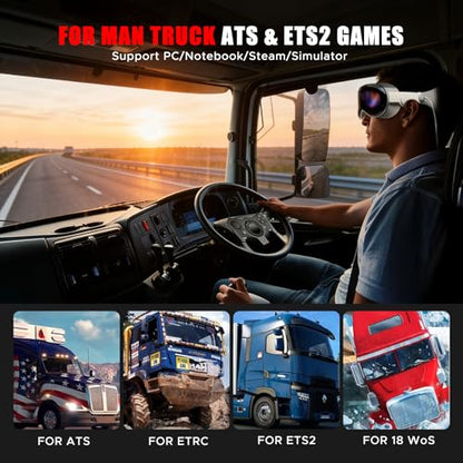 Rogierra USB American Truck Simulator Shifter, Gearshift Knob Compatible with ATS & ETS2 Games, PC Sim Racing Shifter Compatible with Logitech G27 G29 G920 Thrustmaster TH8A Fanatec