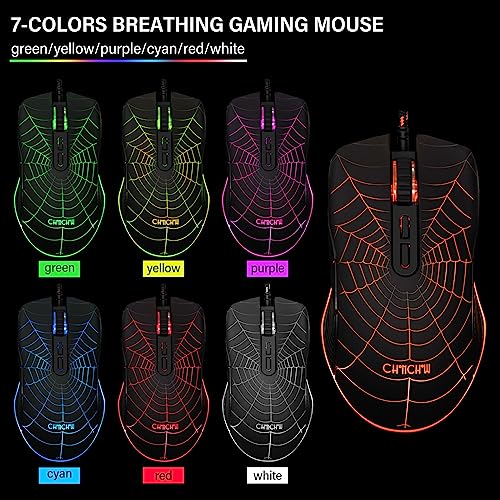 Gaming Keyboard and Mouse 104 Keys for Mac PC PS5 PS4 Xbox One Gamers | RGB Backlit LED Mechanical Feel Keyboard with Multimedia Keys Number Pad, USB Desktop Computer Windows Keyboard