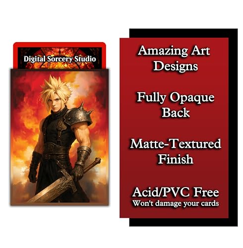 Anime Mercenary Soldier Card Sleeves 100 Pack – Compatible with MTG & TCGs – Perfect for Cloud Final Fantasy Commander Decks – Premium Card Game Sleeves for Magic - color: Anime Mercenary Soldier