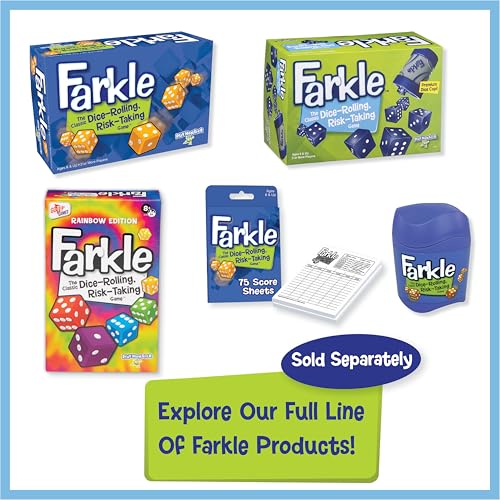Farkle Dice Games for Kids, Dice Set, Score Sheets Inc, Family Game Night | Family Game Night, Travel Games, Screen-Free, Travel Game, Holiday Game, Cup and Score Card Included,
