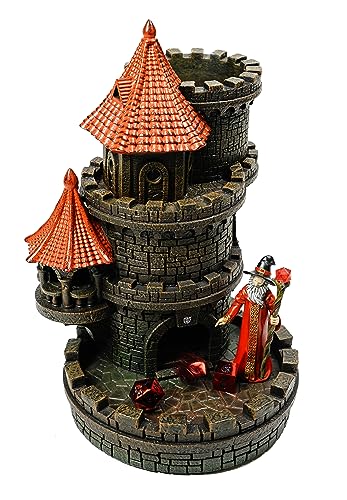 Forged Dice Co. Wizard's Castle Dice Tower - Hand Painted - Fits Dungeons and Dragons Dice - Red - color: Red Wizard