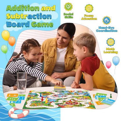 Broytain Addition and Subtraction Math Games for Kids,Addition & Subtraction,Educational Learning Board Games for Boys and Girls Ages 5 6 7 8,Classroom Travel Indoor Outdoor Family Games