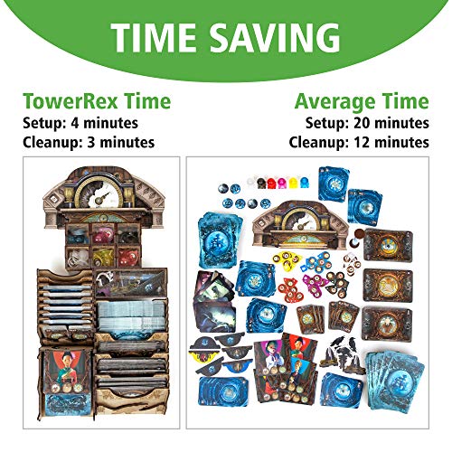TowerRex Organizer for Mysterium Board Game and Hidden Signs, Secrets and Lies Expansion, Storage Instert, Accessories Upgrade