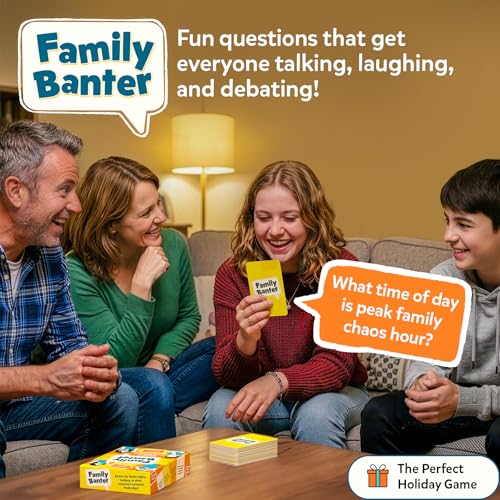 Family Banter Card Game – Fun Conversation Game for Family Game Night | Interactive & Hilarious Card Game with 148 Question Cards, Travel Game for Kids, Teens & Adults, Ages 8, 9, 10 & Up