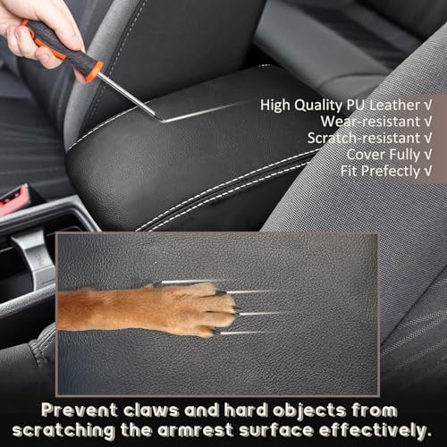ramuel Center Console Armrest Cover for Ford Focus 2015 2016 2017 2018 | Anti-Scratch ，Non-Slip ，PU Leather ，Easy Install - size: for Focus 2015 2016 2017 2018