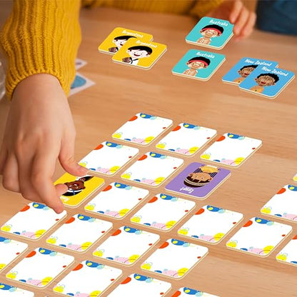 Hebayy 72 PCS Memory Matching Game, 36 Pairs Difference Face Memory Cards Never Forget A Face Matching Game, Educational Learning Toys for Preschool 3 4 5 6 Years Old - style: Difference Face